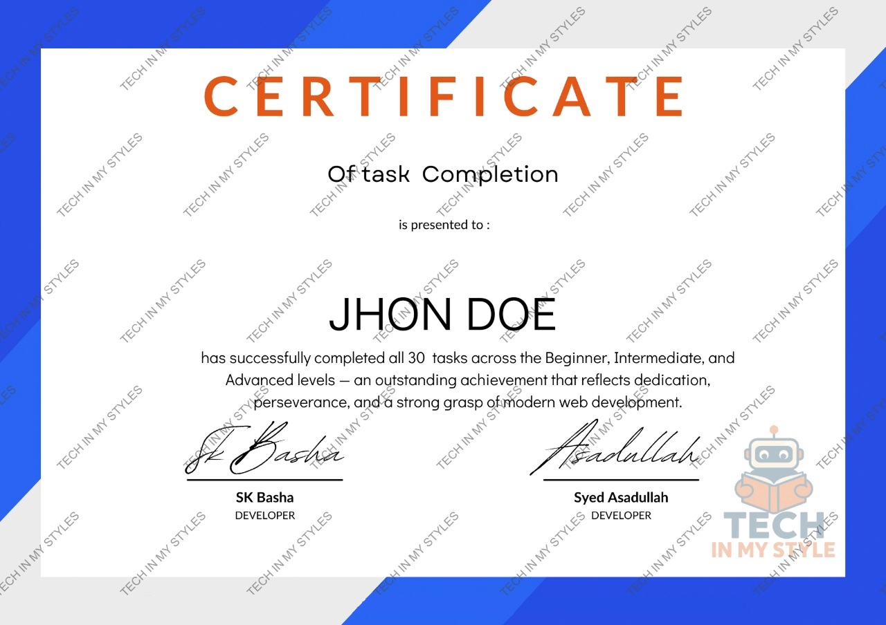 Sample Certificate
